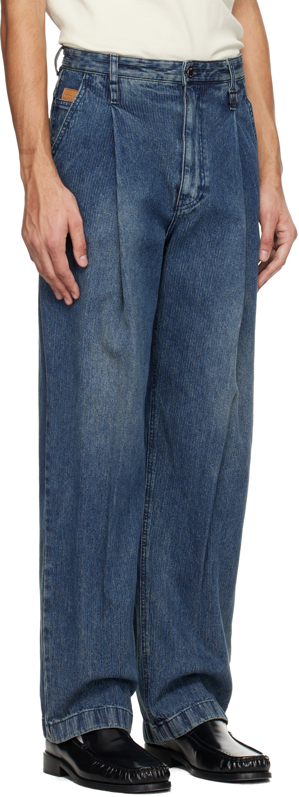 WOOYOUNGMI Blue Corduroy Denim Jeans