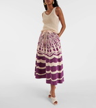 La DoubleJ Printed faille midi skirt