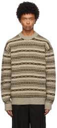 Junya Watanabe Beige Wool Crewneck Sweater