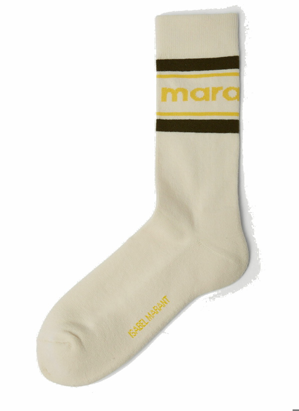 Photo: Bonah Logo Jacquard Socks in Cream