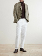 Caruso - Butterfly Checked Wool Blazer - Brown