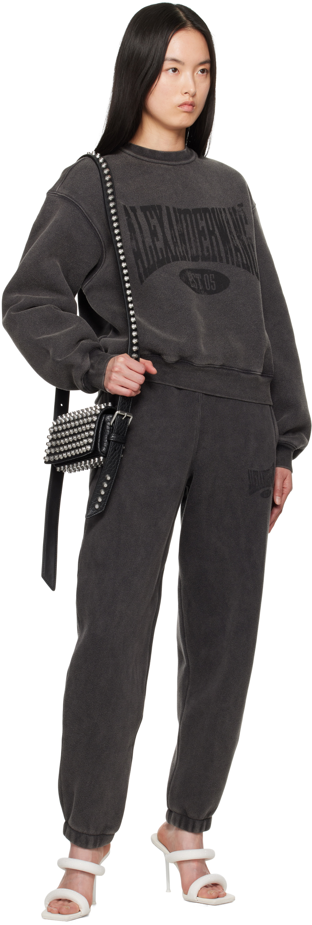 alexanderwang.t Black Distressed Logo Sweatshirt
