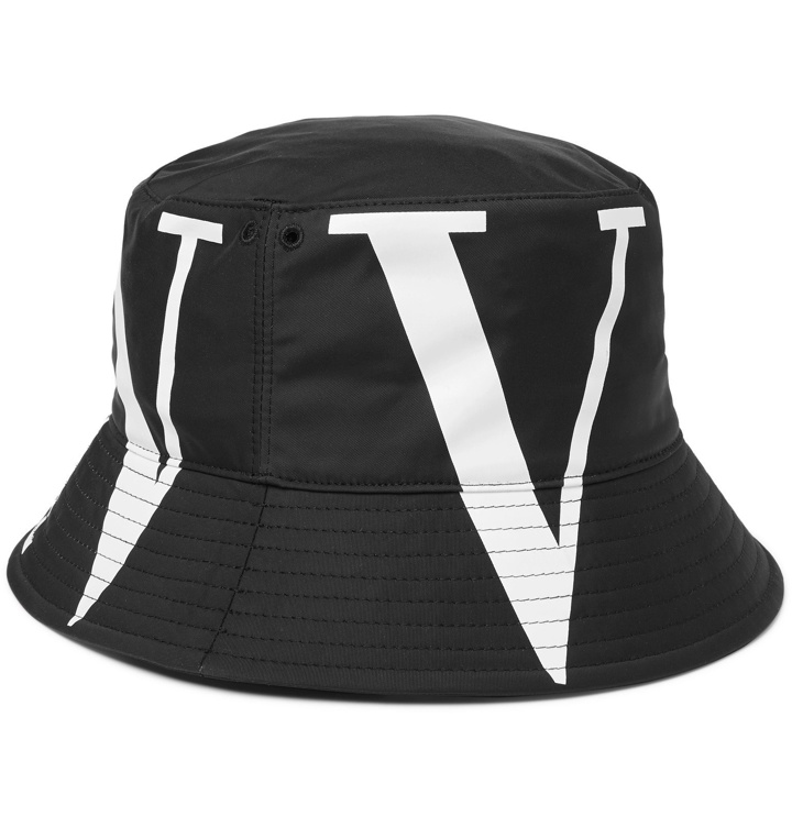 Photo: Valentino - Valentino Garavani Logo-Print Canvas Bucket Hat - Black
