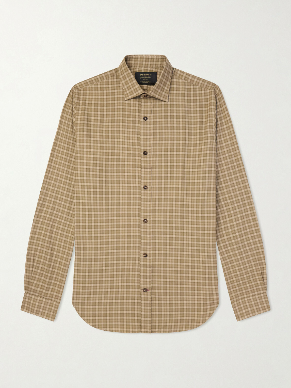 Purdey - Checked Cotton Shirt - Neutrals