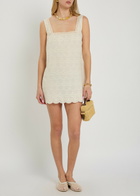 Solaqua Delilah Embroidered Cotton Mini Dress Ivory