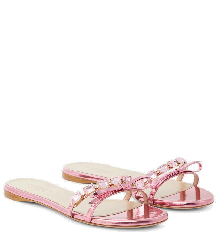 Photo: Giambattista Valli Embellished mirrored leather sandals