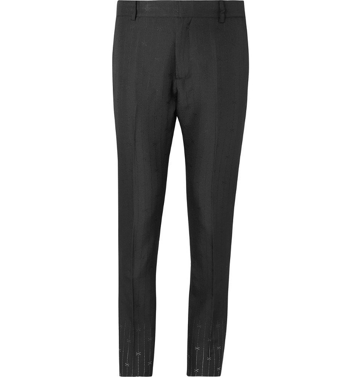 Photo: 1017 ALYX 9SM - Black Slim-Fit Silk and Wool-Blend Jacquard Suit Trousers - Black