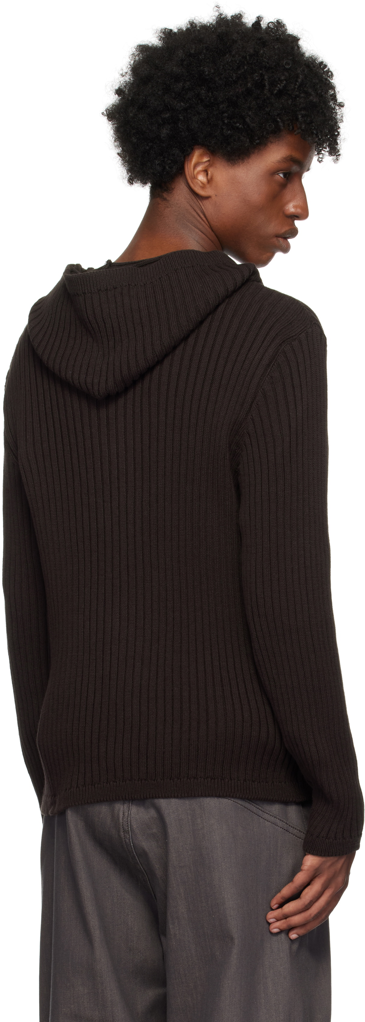 AFFXWRKS Brown Knit Hoodie