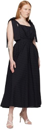 MSGM Black Bow Maxi Dress
