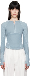HYEIN SEO Blue Half-Zip Raglan T-shirt