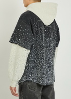 Satoshi Nakamoto Crystal-embellished Cotton Jacket Black Grey