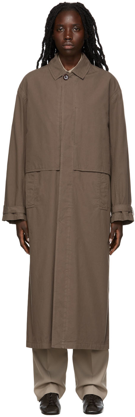 Lemaire Brown Storm Flap Trench Coat Lemaire