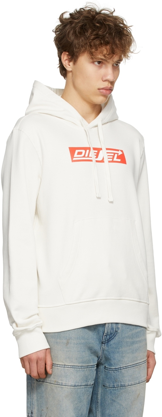 Diesel Off-White Cotton Hoodie Diesel