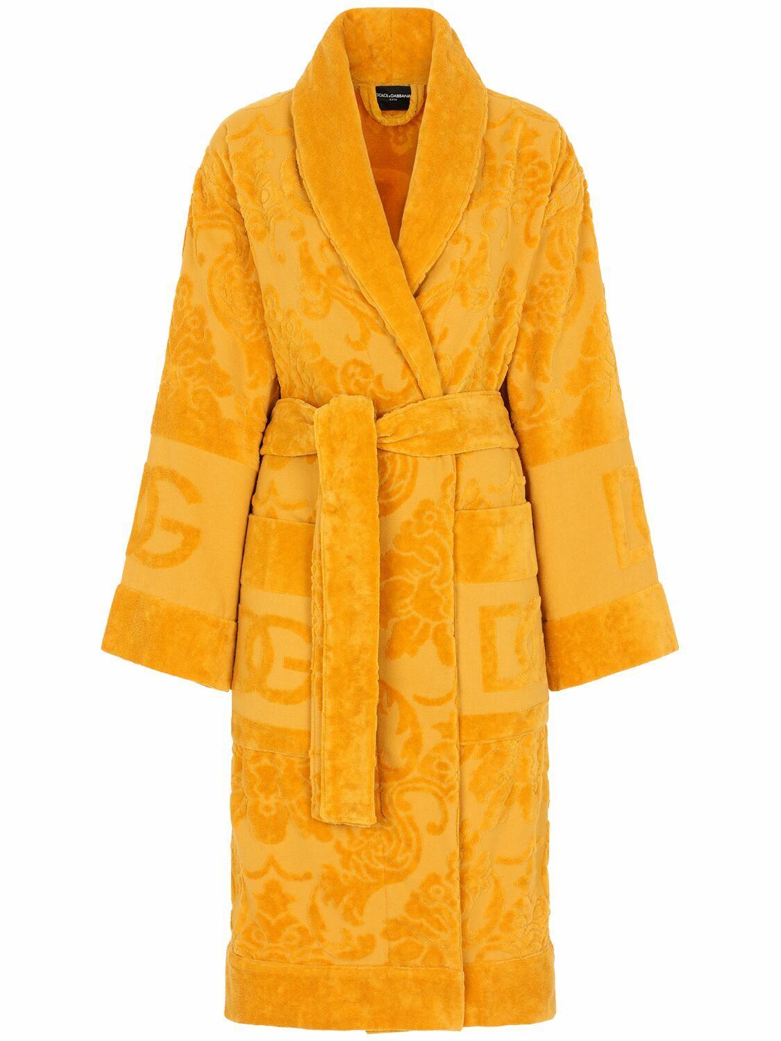 Dolce & Gabbana Casa DG Logo Jacquard Bathrobe in White