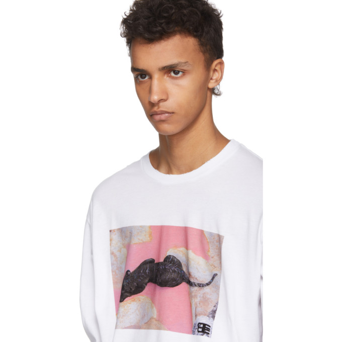 Baja East White Long Sleeve Tiger T-Shirt