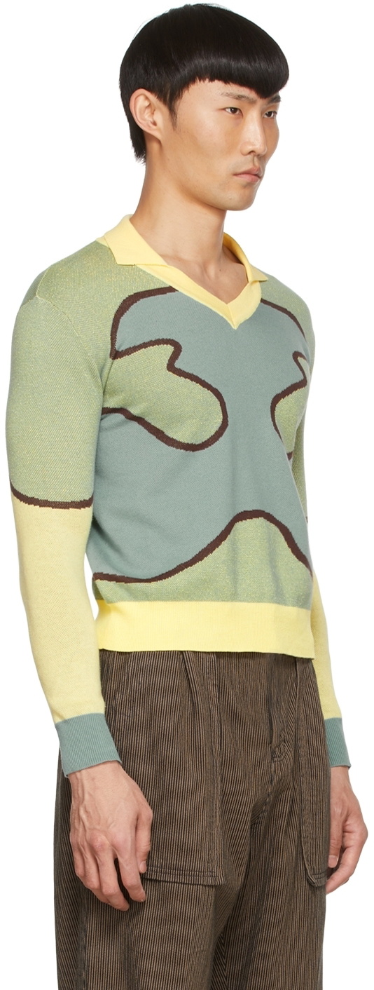 Lukhanyo Mdingi Green Cotton Sweater