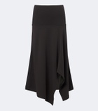 Lemaire Asymmetric wool-blend midi skirt