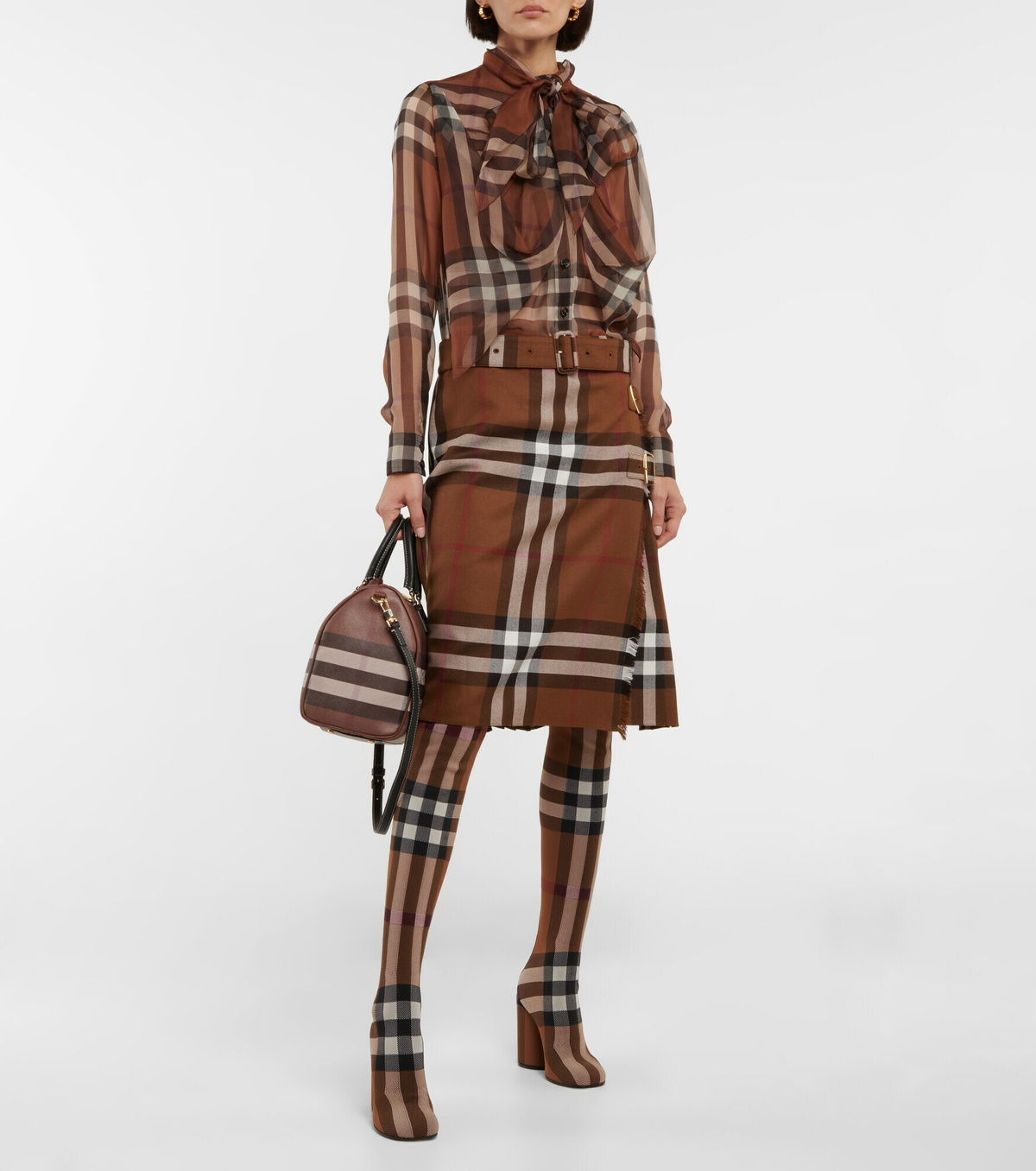 Burberry - Checked over-the-knee boots Burberry