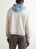 KAPITAL - Colour-Block Cotton-Jersey Zip-Up Hoodie - Neutrals