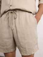 James Perse - Straight-Leg Garment-Dyed Linen Drawstring Shorts - Neutrals