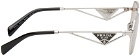 Prada Eyewear Silver Triangle Logo Sunglasses