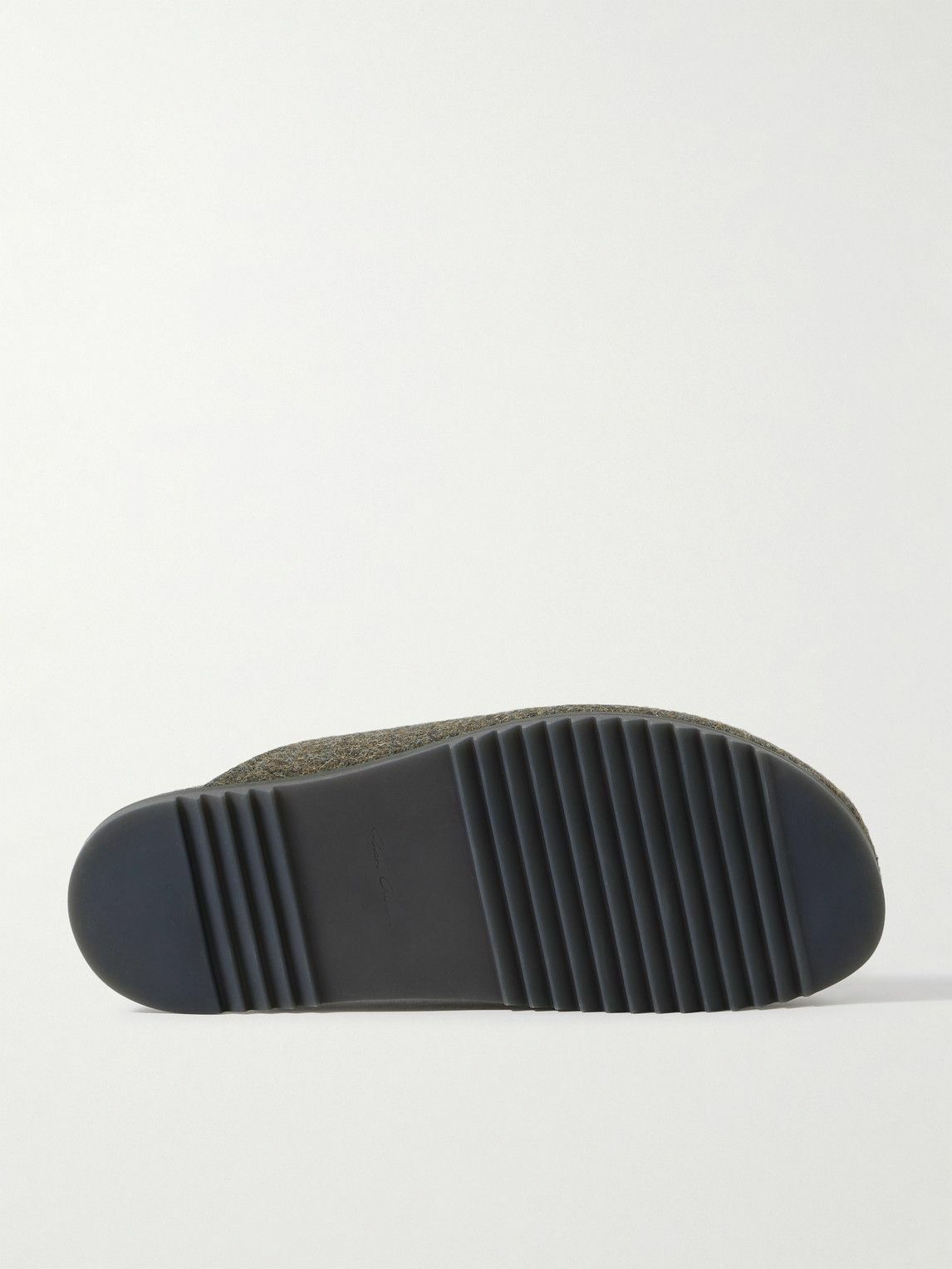 Rick Owens - Granola Melton Wool Mules - Green