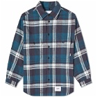 WTAPS Men's 11 Checked Flannel Shirt in Green
