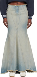 Off-White Blue Denim Maxi Skirt