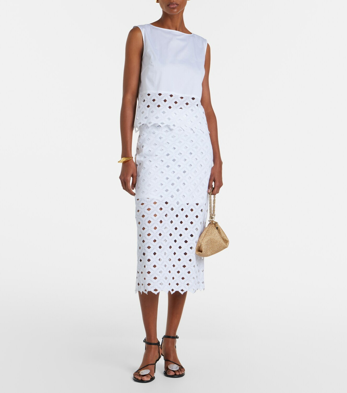 Max Mara Zorro macramé midi skirt