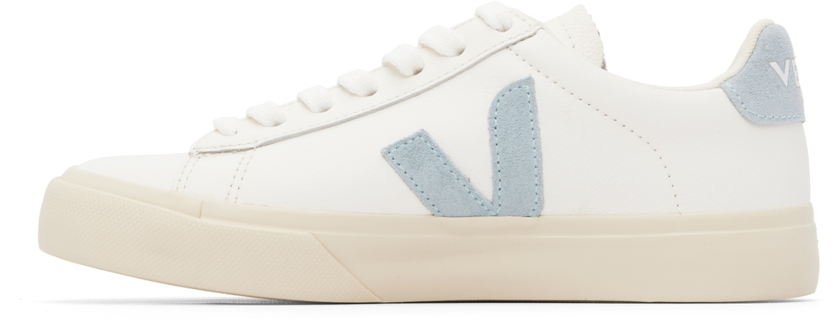 VEJA White & Blue Campo Leather Sneakers