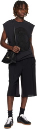 MM6 Maison Margiela Black Leather Numeric Medium Bag