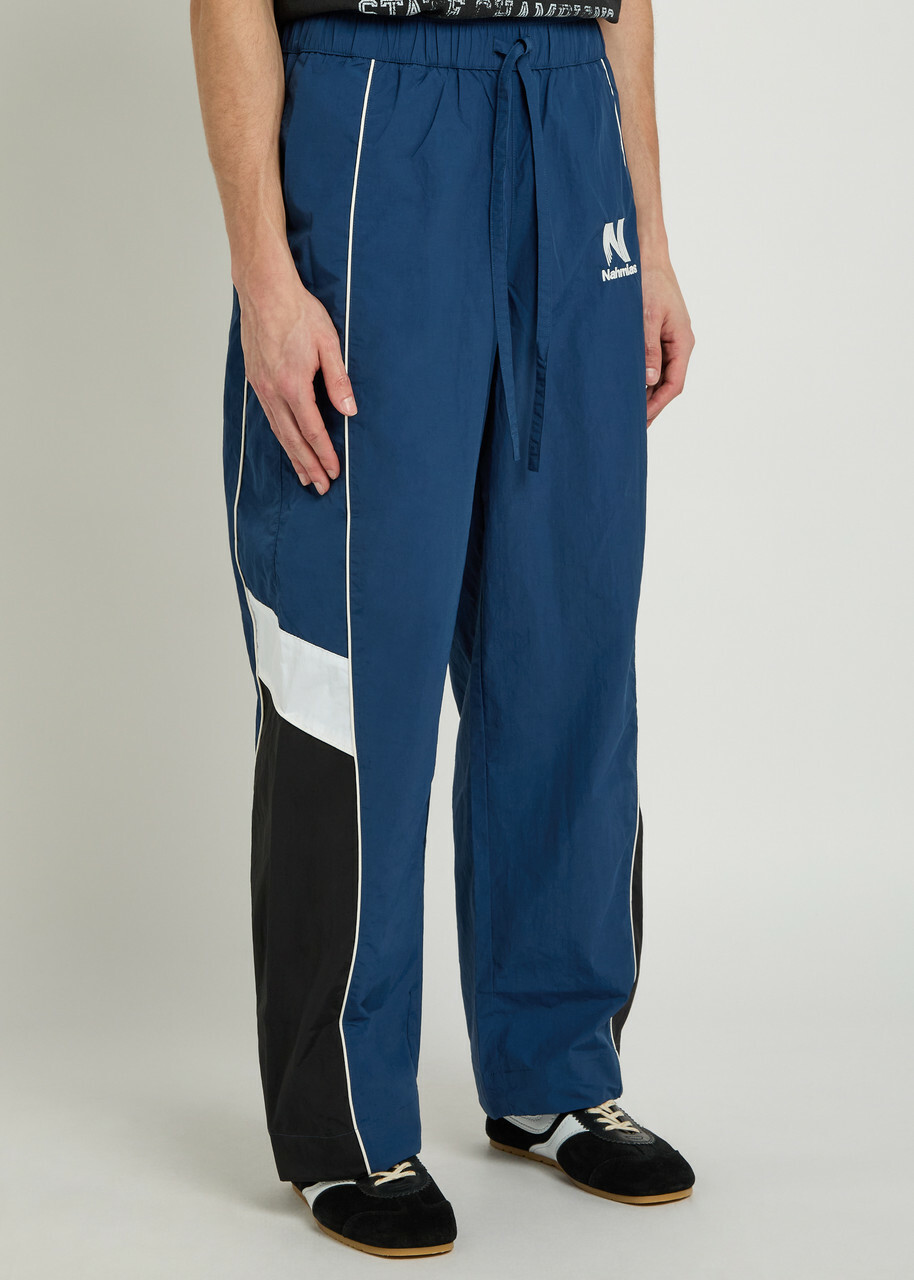 Nahmias Warm Up Panelled Shell Track Pants Blue