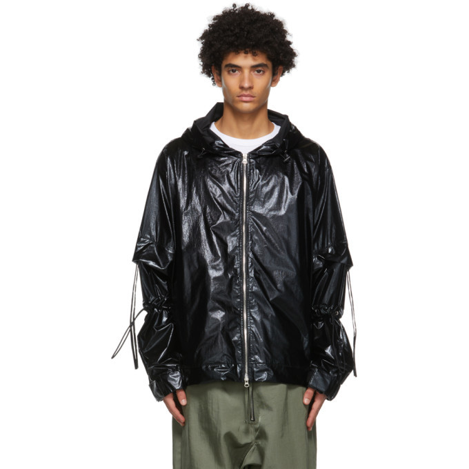 JERIH Black Windbreaker Jacket