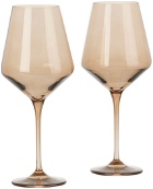 Estelle Colored Glass Two-Pack Brown Wine Glasses, 16.5 oz