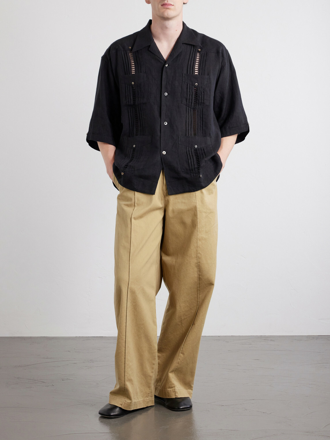 KAPITAL - Boogie Day Straight-Leg Panelled Cotton-Twill Trousers - Neutrals