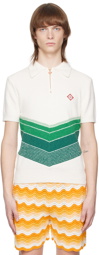 Casablanca Green & White Chevron Polo