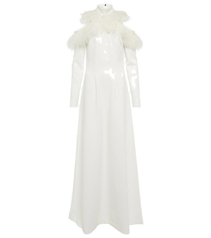 Photo: Christopher Kane - Bridal feather-trimmed crêpe gown
