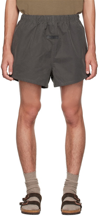 Photo: Fear of God ESSENTIALS Gray Cotton Shorts