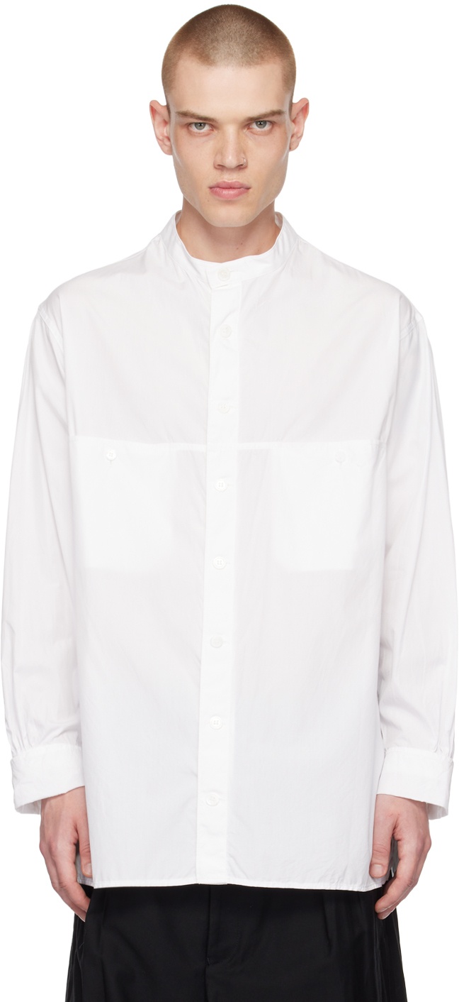 Yohji Yamamoto White Band Collar Shirt Yohji Yamamoto