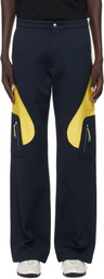 Casablanca Navy & Yellow Jacquard Nylon Cargo Pants