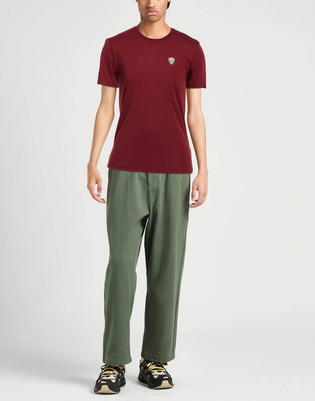 Ea7 Mens T-shirt Burgundy