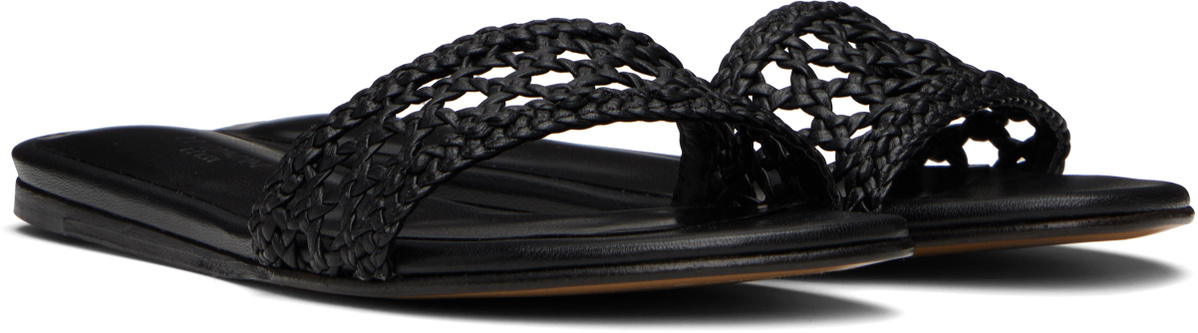 Le Monde Beryl Black Woven Pool Slides