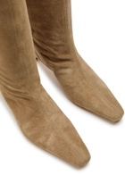 Staud Wally Suede Knee-high Boots Beige