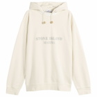 Stone Island Men's Marina Garment Dyed Logo Hoodie in Ivory