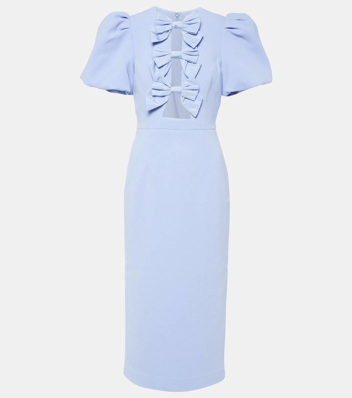 REBECCA VALLANCE ワンピース Annabelle bow-detail 1039766 Annabelle bow-detail crêpe midi dress in yellow - Rebecca