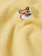 Maison Kitsuné - Logo-Appliquéd Cotton-Jersey Sweatshirt - Yellow
