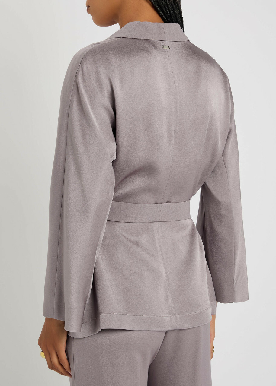 Herno Belted Satin Blazer Light Pink