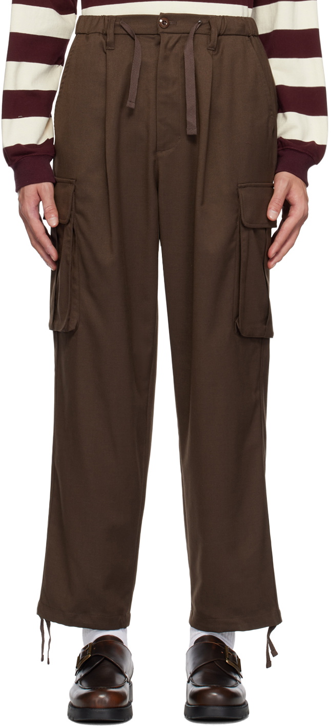 Uniform Bridge Brown Drawstring Cargo Pants Uniform Bridge