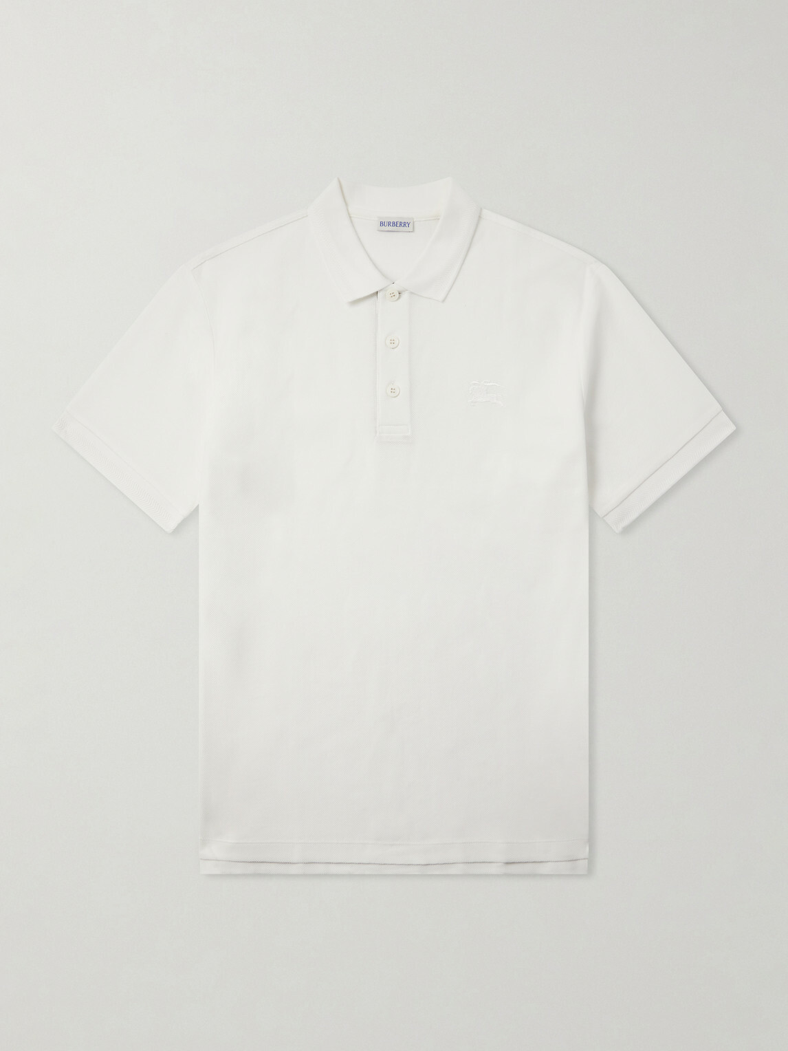 Burberry - Eddie Logo-Embroidered Cotton-Piqué Polo Shirt - White