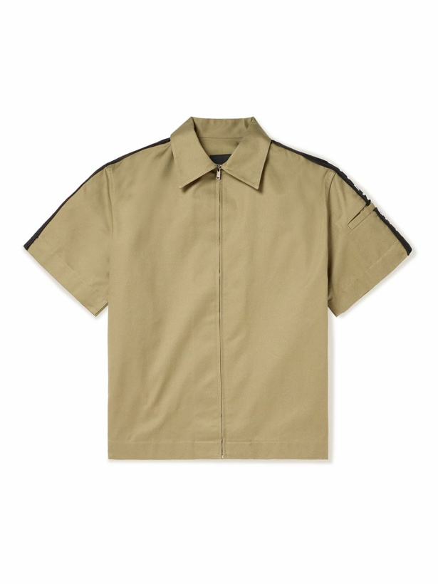 Photo: Givenchy - Logo-Embroidered Cotton-Canvas Shirt - Neutrals